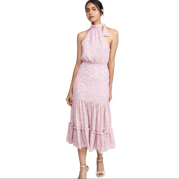 NEW LIKELY PINK FLORAL MIDI DRESS - Picture 9 of 9